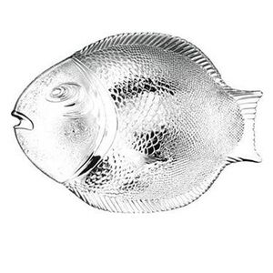 NWB Pasabahce Marine Crystal Clear Glass Fish Shaped Dish Plate